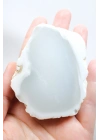 Ice Blue Opal Slice – Translucent Sky Blue Core with Milky White Porcelain Frame, 140g