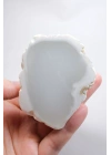 Ice Blue Opal Slice – Translucent Sky Blue Core with Milky White Porcelain Frame, 140g