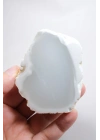 Ice Blue Opal Slice – Translucent Sky Blue Core with Milky White Porcelain Frame, 140g