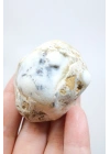 Halkalı Göz Desenli, Buz Mavisi ve Beyaz Dendritik Opal Örneği, 59 g