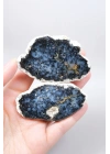 Indigo Mavisi Dendritik Opal Çifti, Koyu Gri Merlinit Kristali