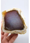 Leylak Mavisi ve Oker Sarısı Merlinite (Dendritik Opal) ile Nadir Kırmızı-Kahverengi Dendritik İçerikler, 350g