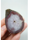 Magenta Kırmızılı Mor Quartz Çekirdekli Siyah Deniz Akik Çifti