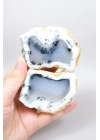 Merlinit (Opale dendritico) - Coppia di Opali Blu e Bianchi | Pietra di Intuizione e Equilibrio