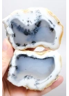 Merlinit (Opale dendritico) - Coppia di Opali Blu e Bianchi | Pietra di Intuizione e Equilibrio