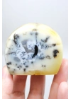 Merlinit (Dendritik Opal) - Mavi Kalsedon ve Bal Opalı Serbest Form | İçgörü ve Denge Taşı, 117g