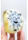 Merlinit (Dendritik Opal) - Mavi Kalsedon ve Bal Opalı Serbest Form | İçgörü ve Denge Taşı, 117g