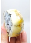 Merlinit (Dendritik Opal) - Mavi Kalsedon ve Bal Opalı Serbest Form | İçgörü ve Denge Taşı, 117g