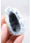 Merlinit (Dendritik Opal) - Mavi Kalsedon ve Bal Opal Cilalanmış Çift | Fikir ve Dengelenme Taşı