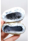 Merlinit (Dendritik Opal) - Mavi Kalsedon ve Bal Opal Cilalanmış Çift | Fikir ve Dengelenme Taşı