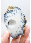 梅林石（树枝状蛋白石）晶洞 – 抛光对半块 | 洞察与阴影炼金术之石