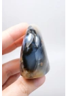 Merlinit Doğal Şekil | Cilalanmış Dendritik Opal Şaman Taşı | Büyü ve İkiliğin Taşı | Doğal Dendrit Kristali