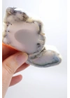 Merlinit Dilimi: Lavanta Mavisi ve Süt Beyazı Dendritik Opal