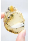 Merlinit Dilimi – Şeffaf Sarı ve Beyaz Dendritik Opal ile İnce Siyah İçerikler, 13g