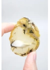 Merlinit Dilimi – Şeffaf Sarı ve Beyaz Dendritik Opal ile İnce Siyah İçerikler, 13g