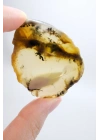 Merlinit Dilimi – Şeffaf Sarı ve Beyaz Dendritik Opal ile İnce Siyah İçerikler, 13g