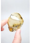 Merlinit Dilimi – Şeffaf Sarı ve Beyaz Dendritik Opal ile İnce Siyah İçerikler, 13g