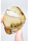 Merlinit Dilimi – Şeffaf Sarı ve Beyaz Dendritik Opal ile İnce Siyah İçerikler, 13g