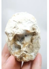 شريحة من حجر الأوبال الشجري (Dendritic Opal) بلون أزرق داكن وأبيض - ميرلينيت (Merlinite) مع شوائب سوداء، الوزن 203 غرامات.