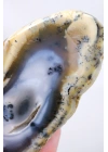 Multicolor Dendritischer Opal Scheibe - Eiskern mit Honiggelbem Band & Feinen Schwarzen Dendriten, 201g