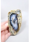 Multicolor Dendritischer Opal Scheibe - Eiskern mit Honiggelbem Band & Feinen Schwarzen Dendriten, 201g