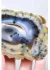 Multicolor Dendritischer Opal Scheibe - Eiskern mit Honiggelbem Band & Feinen Schwarzen Dendriten, 201g