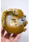Hardal Sarısı ve Süt Beyazı Merlinite Çifti (Dendritik Opal) ile Kar Beyazı Jeot, 695g