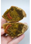 Hardal Sarısı ve Zeytin Yeşili Karadeniz Çiçeği Akik