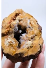 Oker Sarısı Dendritik Opal (Merlinit) ile Soluk Gökyüzü Mavisi Drüzy Jeot, 390g
