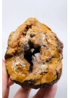 Oker Sarısı Dendritik Opal (Merlinit) ile Soluk Gökyüzü Mavisi Drüzy Jeot, 390g
