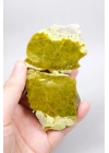 Zeytin Yeşili & Altın Opal Örneği Doğal Mozaik Dokularıyla, 110g