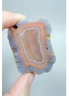 Pastel Şeritli Akik - Kavun Lila Kuvars Kristali, 89g