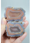 Pastel Şeritli Akik - Kavun Lila Kuvars Kristali, 89g