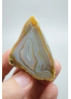 Pastel Mavi Sarı Bal Rengi ve İnce Beyaz Şeritli Siyah Deniz Akik Çifti