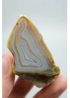 Pastel Mavi Sarı Bal Rengi ve İnce Beyaz Şeritli Siyah Deniz Akik Çifti