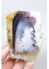 Cilalı Bal, Lila ve Gökyüzü Mavisi Merlinit / Dendritik Opal ile Siyah Dendritler, 200g