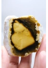 Polished Honey Merlinite Slice - Rare Golden Dendritic Opal Heart, 87g