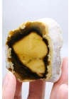 Polished Honey Merlinite Slice - Rare Golden Dendritic Opal Heart, 87g