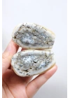 白瓷和石板灰色的梅林岩 - 树枝状蛋白石，69克