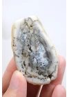 白瓷和石板灰色的梅林岩 - 树枝状蛋白石，69克