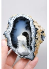 Échantillon unique de géode en opale dendritique 3D (Merlinite),206g