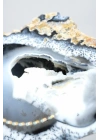 Échantillon unique de géode en opale dendritique 3D (Merlinite),206g