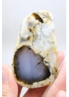 Nadir Renkli Merlinite Dilimi (İki Taraflı Cila Honey & Mavi Dendritik Opal) - Manzara Koleksiyon Taşı Numunesi (65g)