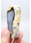 Nadir Renkli Merlinite Dilimi (İki Taraflı Cila Honey & Mavi Dendritik Opal) - Manzara Koleksiyon Taşı Numunesi (65g)