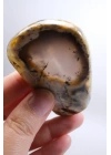 Nadir Renkli Merlinite Dilimi (İki Taraflı Cila Honey & Mavi Dendritik Opal) - Manzara Koleksiyon Taşı Numunesi (65g)