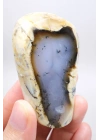 Nadir Renkli Merlinite Dilimi (İki Taraflı Cila Honey & Mavi Dendritik Opal) - Manzara Koleksiyon Taşı Numunesi (65g)