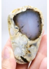 Nadir Renkli Merlinite Dilimi (İki Taraflı Cila Honey & Mavi Dendritik Opal) - Manzara Koleksiyon Taşı Numunesi (65g)