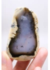 Nadir Renkli Merlinite Dilimi (İki Taraflı Cila Honey & Mavi Dendritik Opal) - Manzara Koleksiyon Taşı Numunesi (65g)