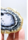 Nadir Dendritik Opal Kış Ormanı Dilimi - Cilalı Bal, Mavi ve Beyaz Merlinite