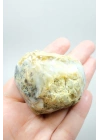 Nadir Dendritik Opal Kış Ormanı Dilimi - Cilalanmış Olağanüstü Bal, Mavi ve Beyaz